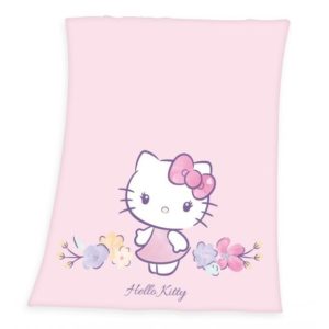 Kocyk polarowy HELLO KITTY – FLOWERS 130×160