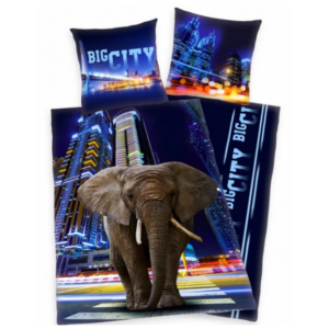 Pościel bawełniana ELEPHANT – BIG CITY 140×200